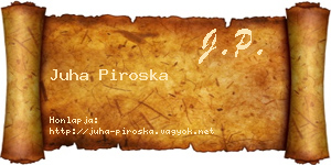 Juha Piroska névjegykártya